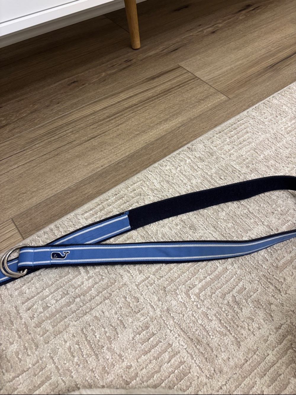 Vineyard Vines Blue & White Striped Canvas Belt Strap